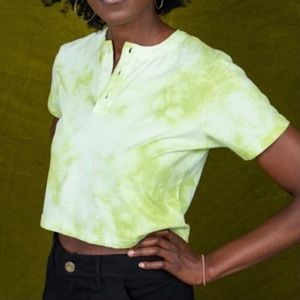 Big Bud Press gross green crystal cropped henley